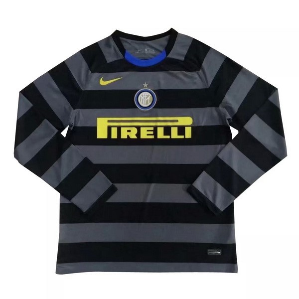 Camiseta Inter De Milán Replica Tercera Ropa ML 2020/21 Gris